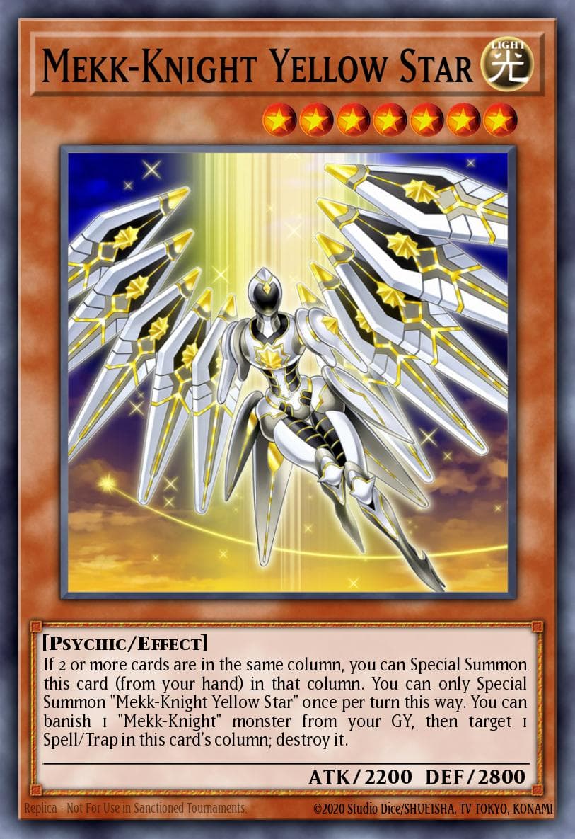 Mekk-Knight Yellow Star — Maze of Memories Yu-Gi-Oh! card by Konami