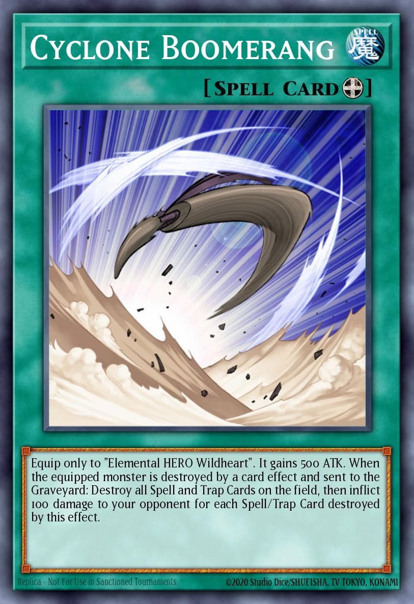Cyclone Boomerang — Duelist Pack 3: Jaden Yuki 2 Yu-Gi-Oh! card by KAZUKI TAKAHASHI