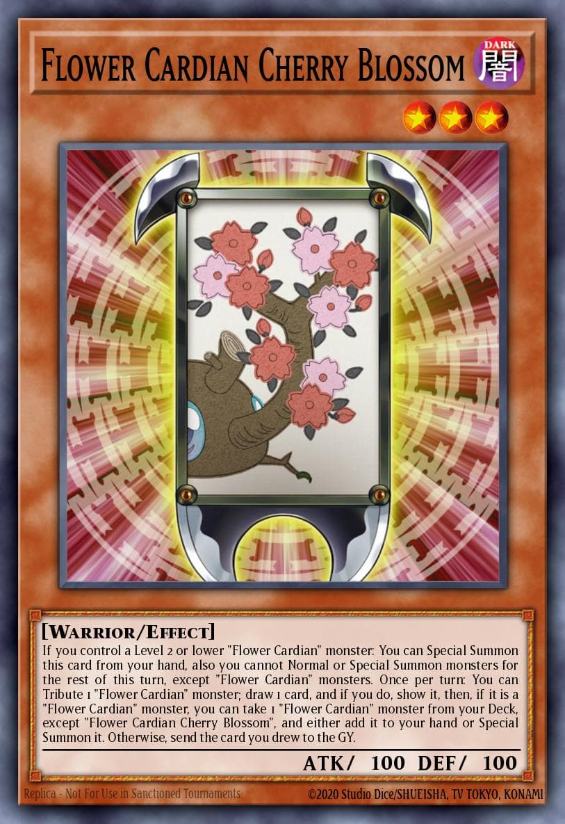 Flower Cardian Cherry Blossom — Battles of Legend: Armageddon Yu-Gi-Oh! card by Studio Dice/SHUEISHA, TV TOKYO, KONAMI