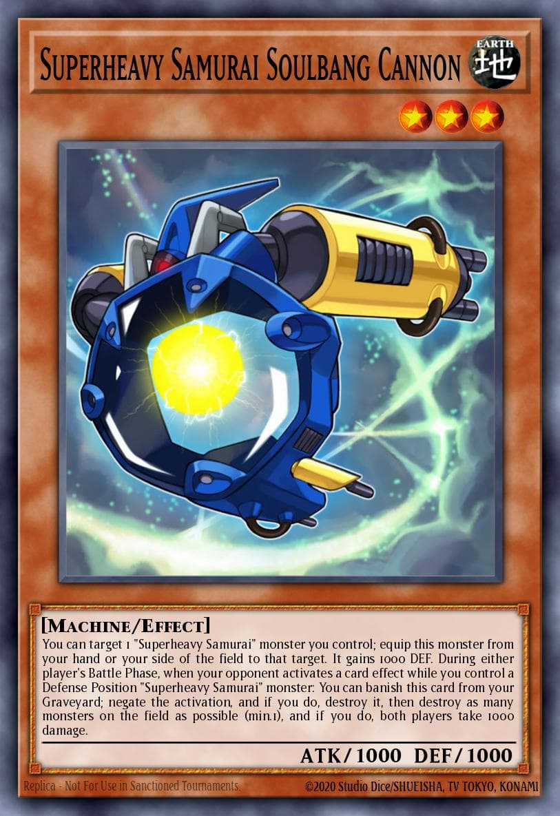 Superheavy Samurai Soulbang Cannon — The New Challengers Yu-Gi-Oh! card by KAZUKI TAKAHASHI