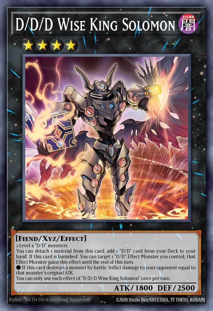 D/D/D Wise King Solomon — Doom of Dimensions Yu-Gi-Oh! card by Studio Dice/SHUEISHA, TV TOKYO, KONAMI
