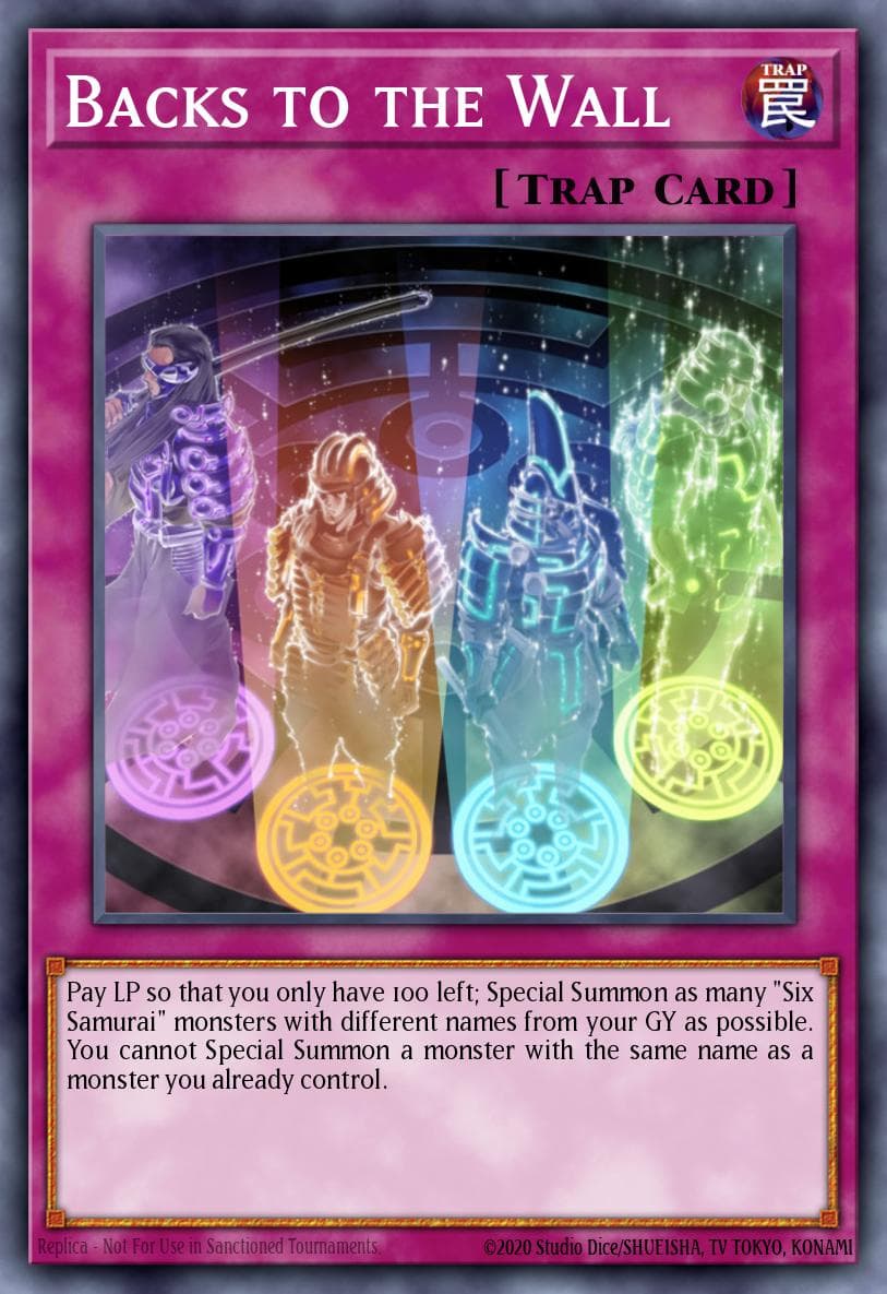 Backs to the Wall — Spirit Warriors Yu-Gi-Oh! card by KAZUKI TAKAHASHI
