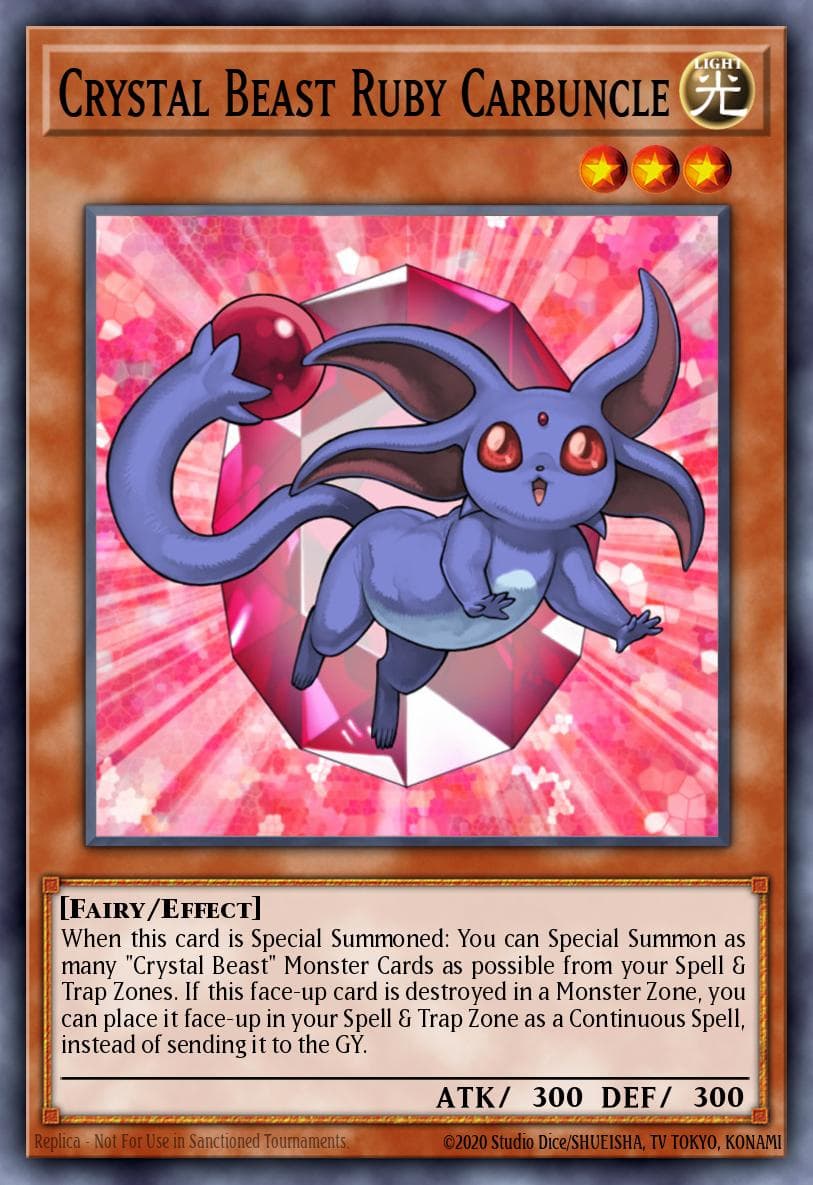 Crystal Beast Ruby Carbuncle — Structure Deck: Legend of the Crystal Beasts Yu-Gi-Oh! card by Studio Dice/SHUEISHA, TV TOKYO, KONAMI