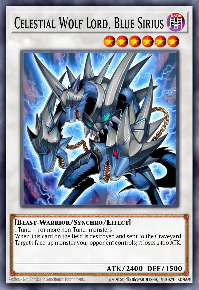 Celestial Wolf Lord, Blue Sirius — Shadow Specters Yu-Gi-Oh! card by KAZUKI TAKAHASHI
