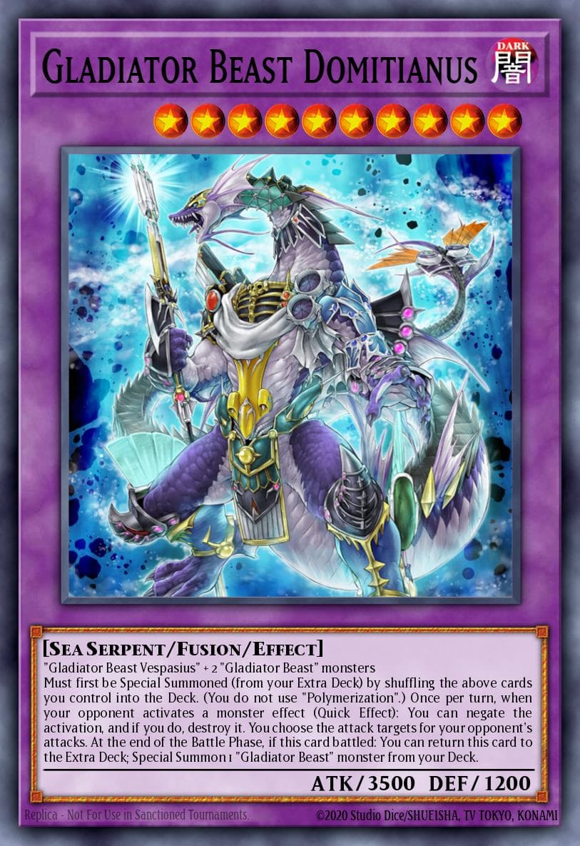 Gladiator Beast Domitianus — Chaos Impact Yu-Gi-Oh! card by KAZUKI TAKAHASHI