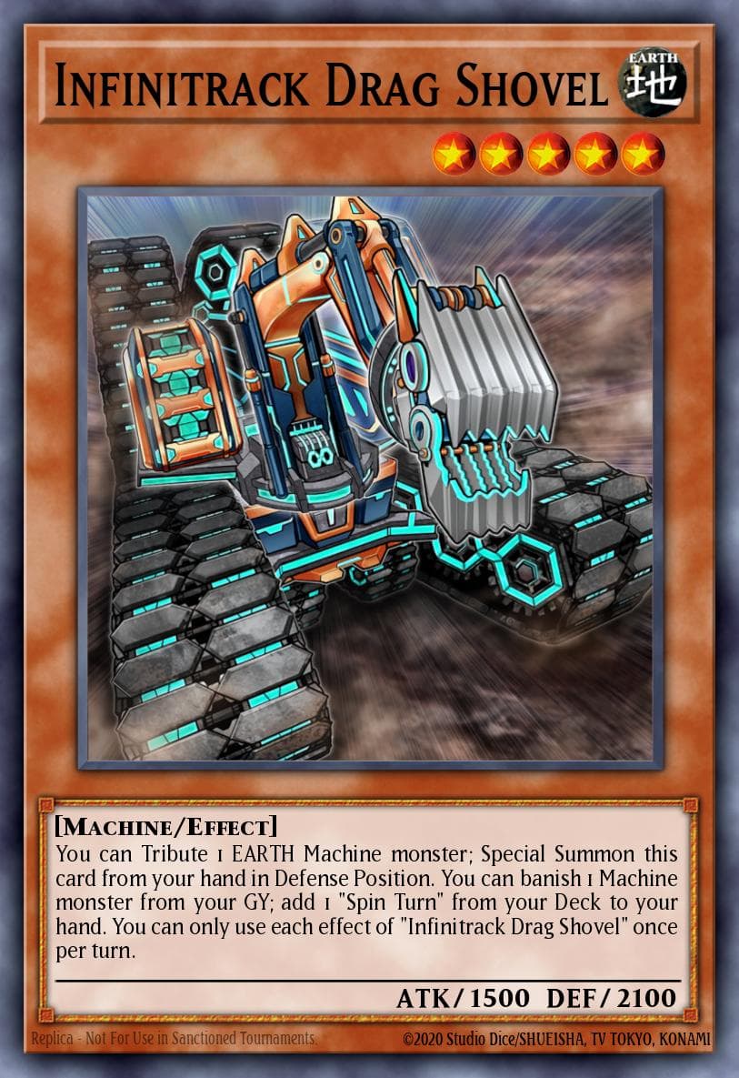 Infinitrack Drag Shovel — The Infinity Chasers Yu-Gi-Oh! card by KAZUKI TAKAHASHI