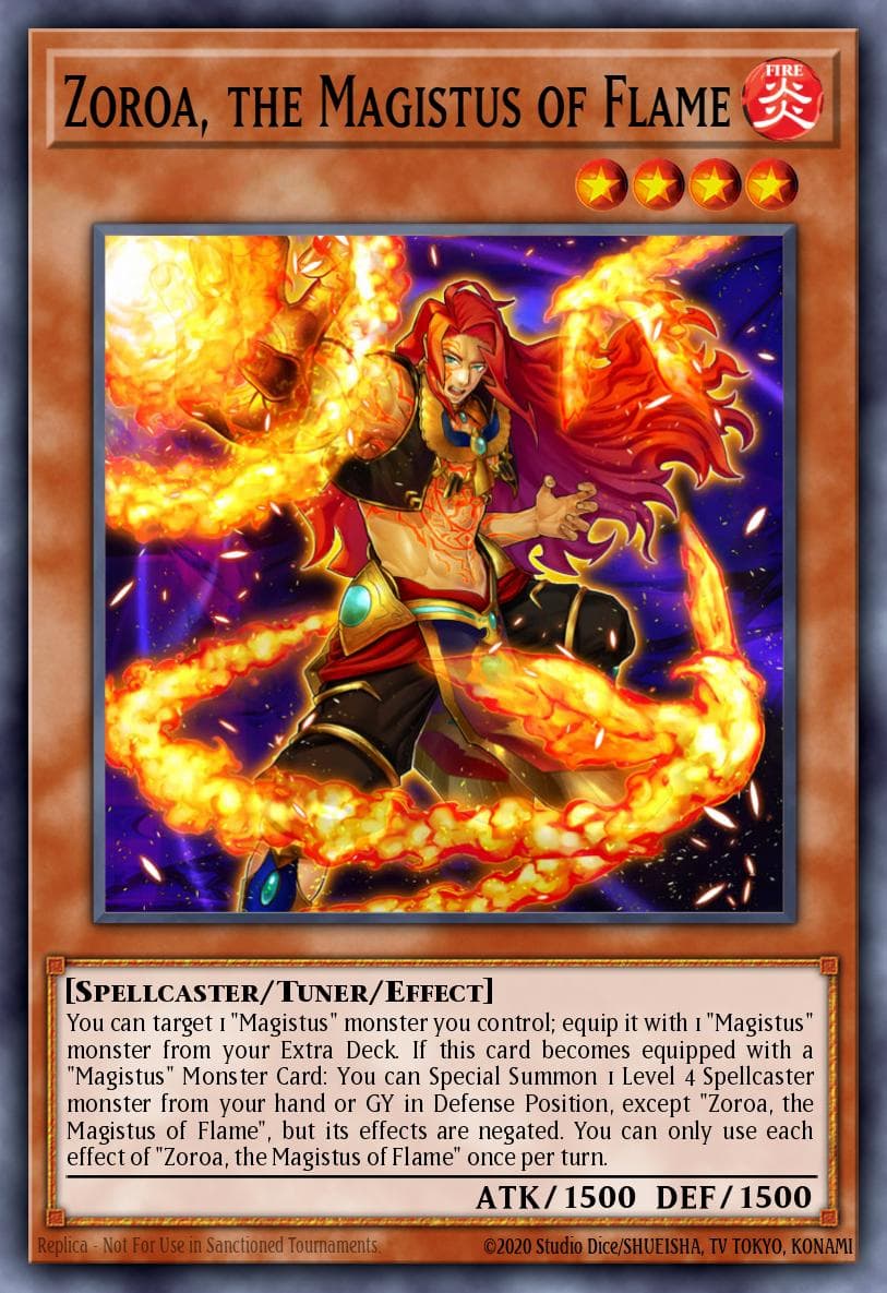 Zoroa, the Magistus of Flame — Genesis Impact Yu-Gi-Oh! card by Mitsuhiro Arita