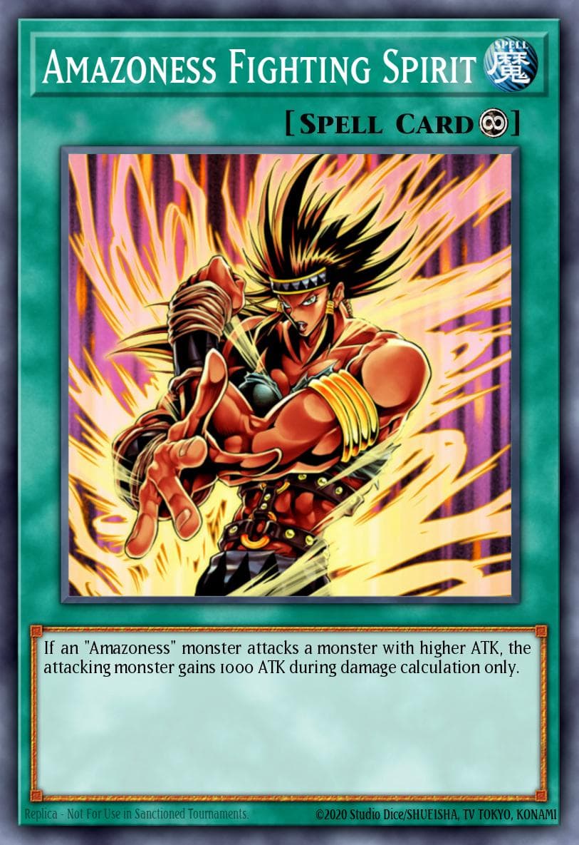 Amazoness Fighting Spirit — Duelist Revolution Yu-Gi-Oh! card by KAZUKI TAKAHASHI