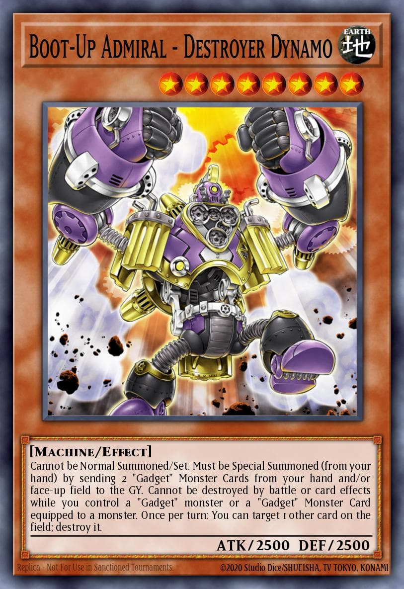 Boot-Up Admiral - Destroyer Dynamo — Fists of the Gadgets Yu-Gi-Oh! card by KAZUKI TAKAHASHI