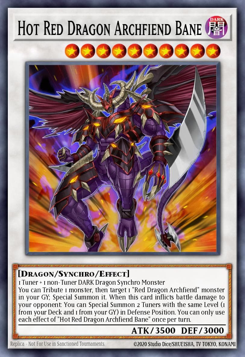 Hot Red Dragon Archfiend Bane — High-Speed Riders Yu-Gi-Oh! card by KAZUKI TAKAHASHI