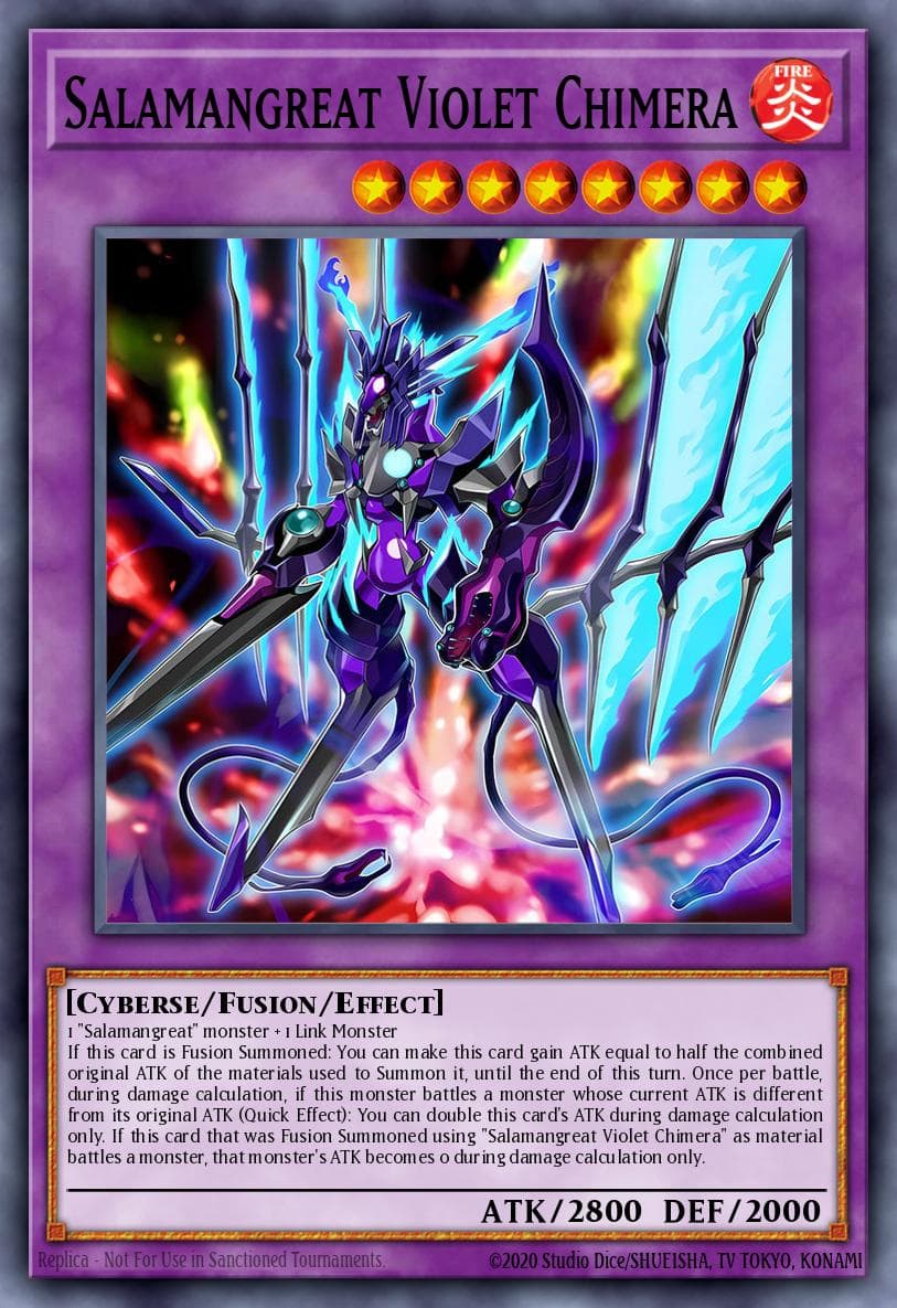 Salamangreat Violet Chimera — Savage Strike Yu-Gi-Oh! card by RAZUKI TAKAHASHI