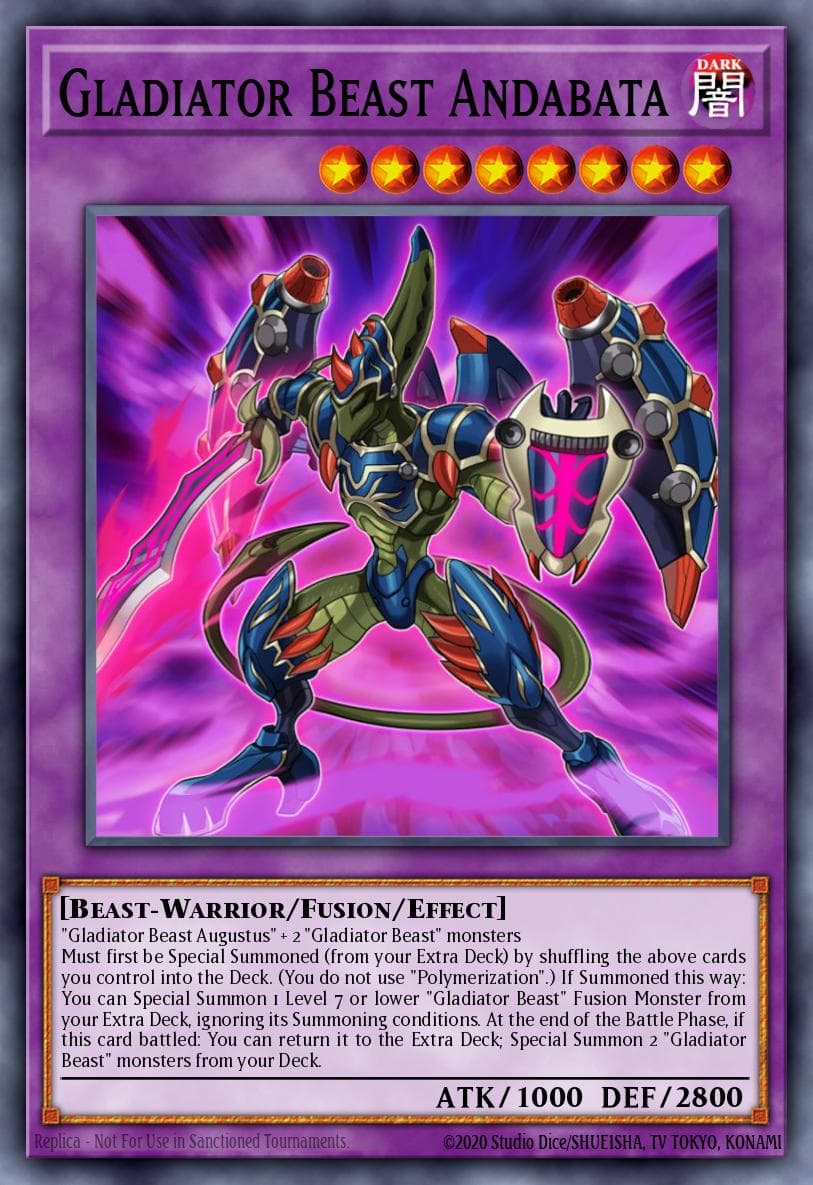 Gladiator Beast Andabata — Battles of Legend: Light's Revenge Yu-Gi-Oh! card by KAZUKI TAKAHASHI