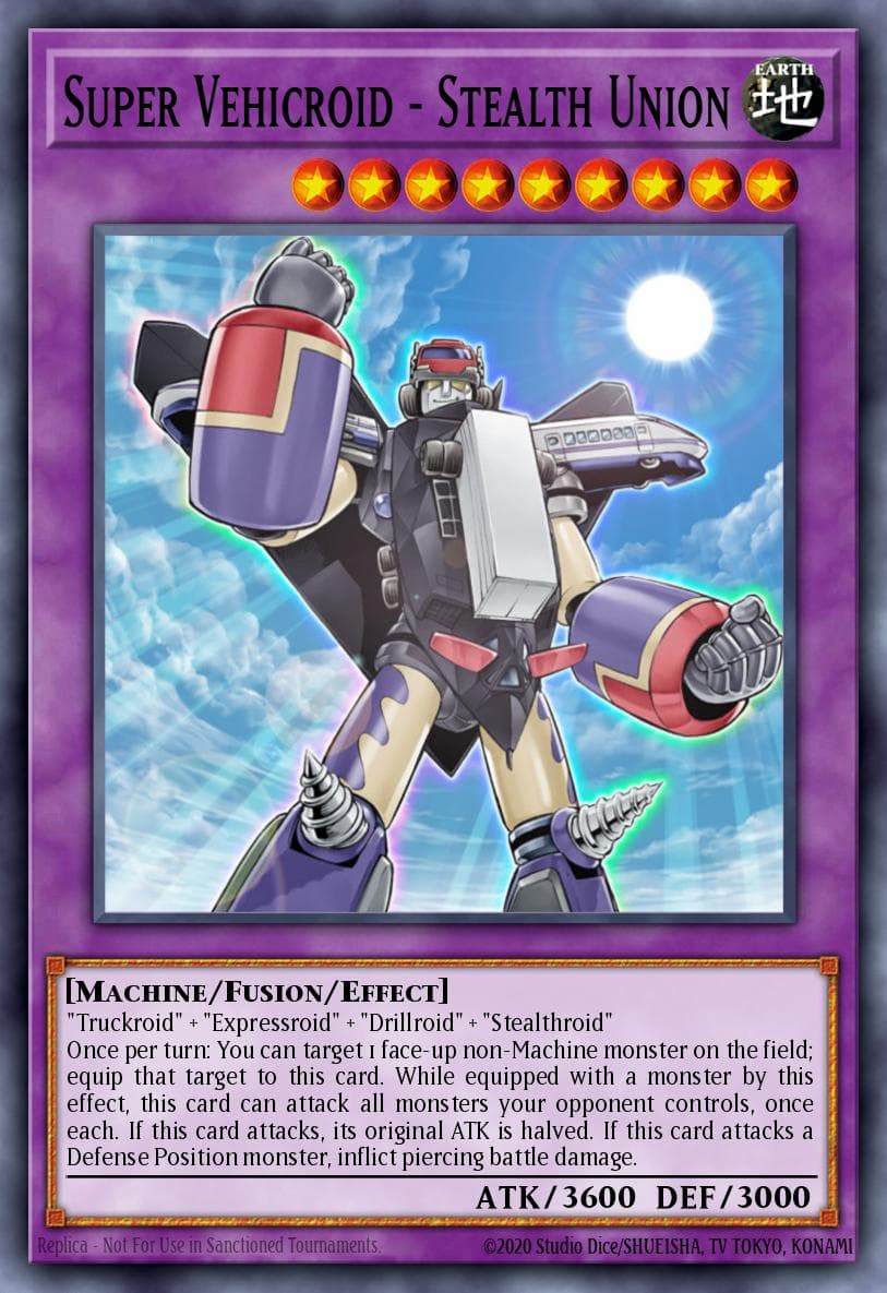 Super Vehicroid - Stealth Union — Gladiator's Assault Yu-Gi-Oh! card by KAZUKI TAKAHASHI