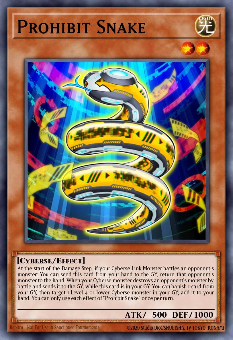Prohibit Snake — Fists of the Gadgets Yu-Gi-Oh! card by KAZUKI TAKAHASHI