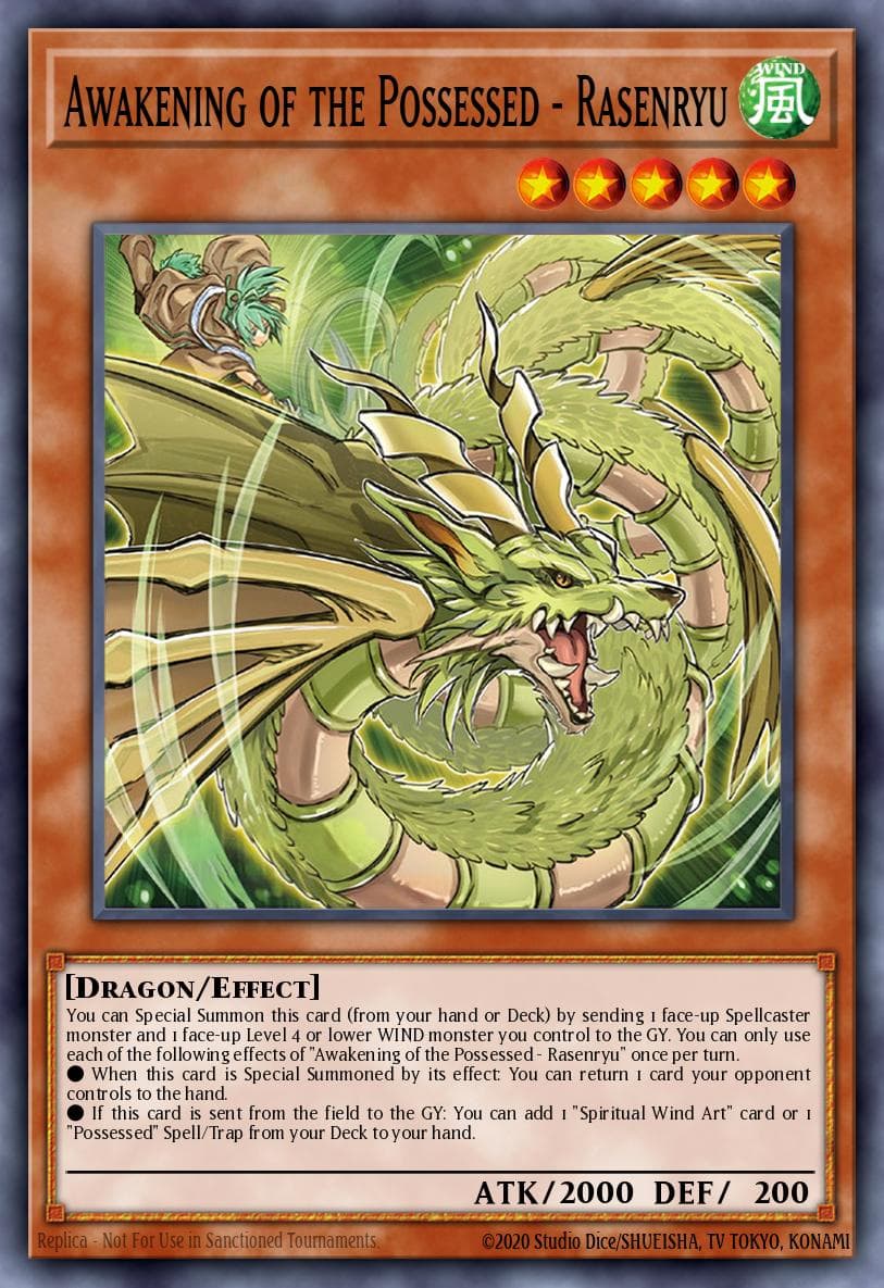 Awakening of the Possessed - Rasenryu — Phantom Rage Yu-Gi-Oh! card by Studio Dice/SHUEISHA, TV TOKYO, KONAMI