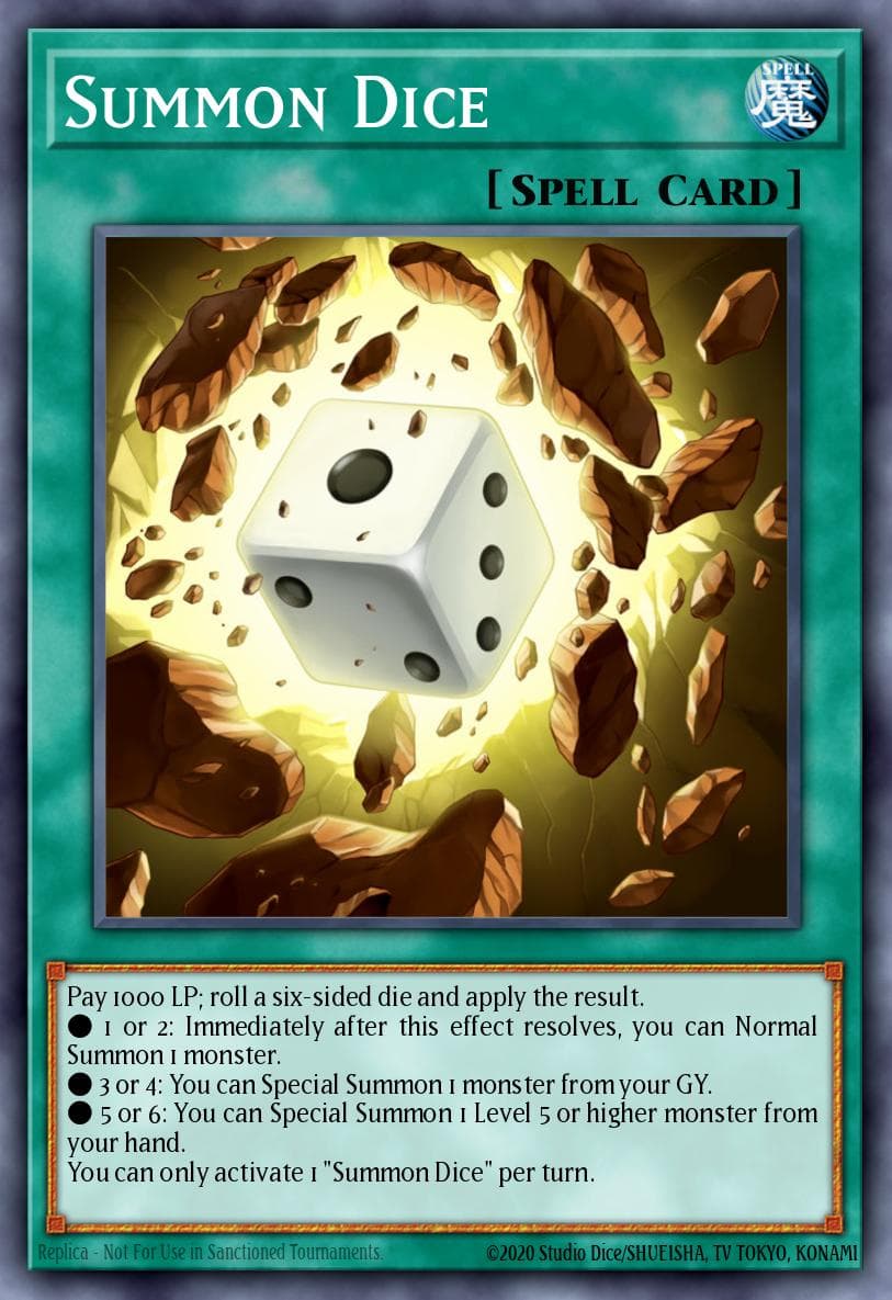 Summon Dice — Battles of Legend: Relentless Revenge Yu-Gi-Oh! card by KAZUKI TAKAHASHI