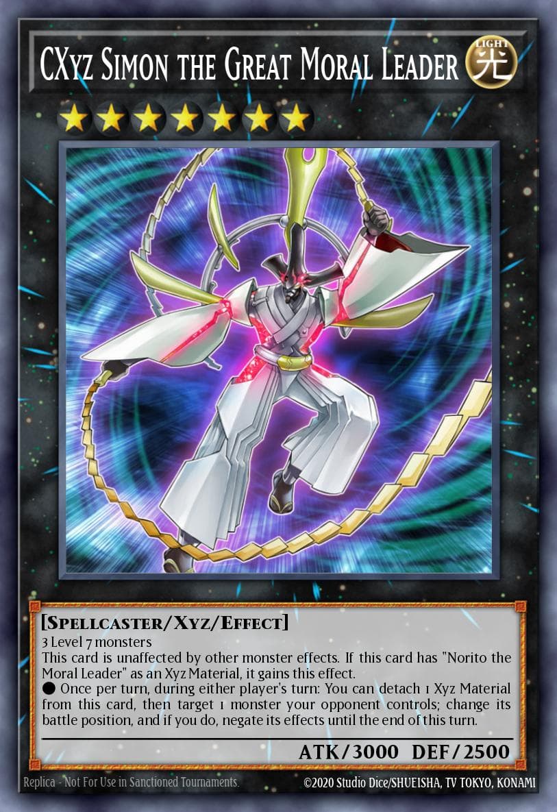 CXyz Simon the Great Moral Leader — Number Hunters Yu-Gi-Oh! card by KAZUKI TAKAHASHI