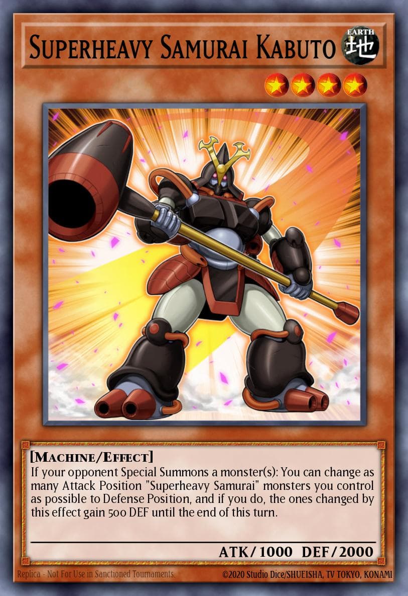 Superheavy Samurai Kabuto — The New Challengers Yu-Gi-Oh! card by KAZUKI TAKAHASHI