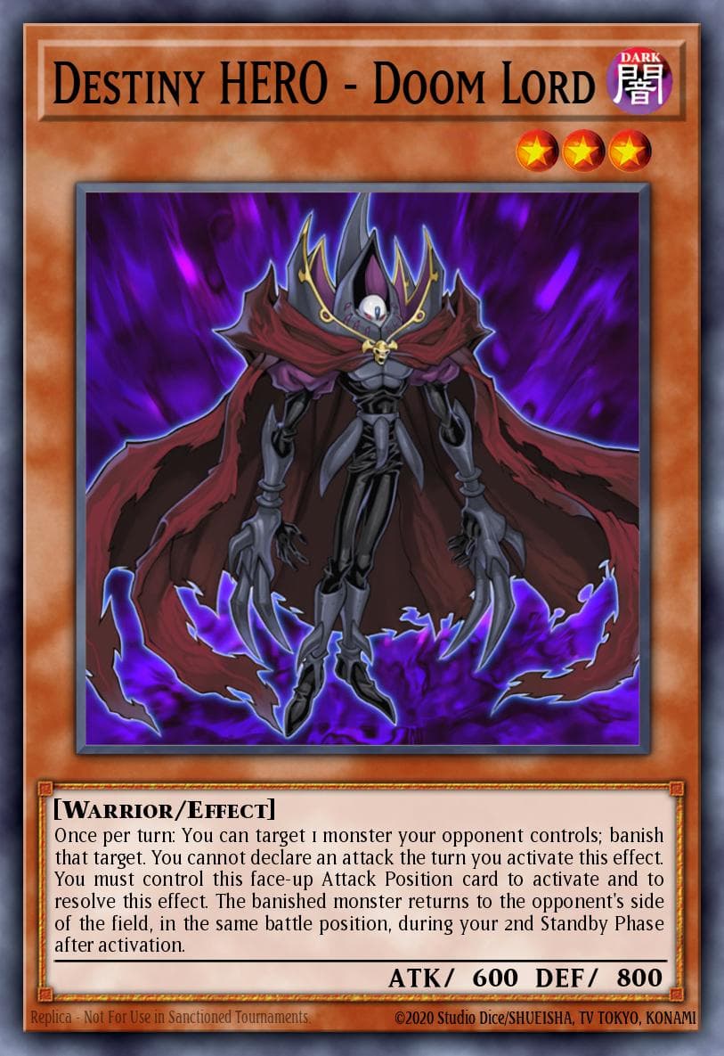 Destiny Hero - Doom Lord — Duelist Pack 5: Aster Phoenix Yu-Gi-Oh! card by KAZUKI TAKAHASHI