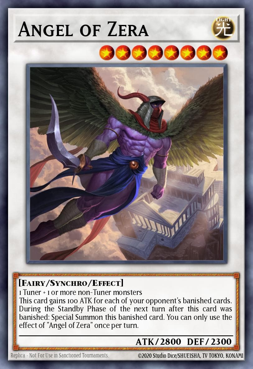 Angel of Zera — Valiant Smashers Yu-Gi-Oh! card by Studio Dice/SHUEISHA, TV TOKYO, KONAMI