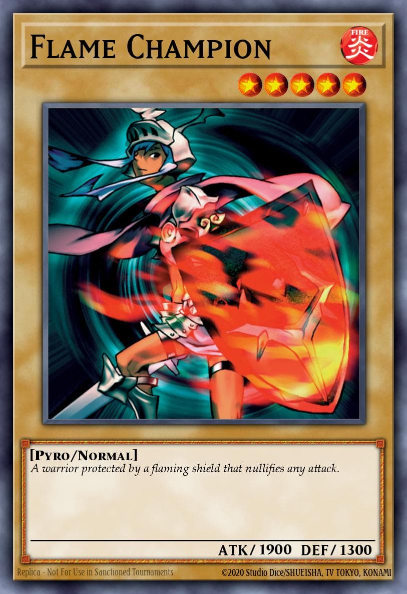 Flame Champion — Pharaoh's Servant (25th Anniversary Edition) Yu-Gi-Oh! card by Studio Dice/SHUEISHA, TV TOKYO, KONAMI