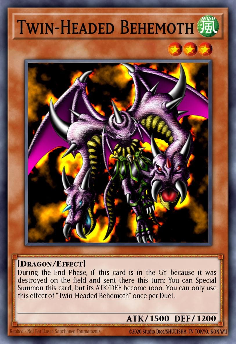Twin-Headed Behemoth — Legacy of Darkness Yu-Gi-Oh! card by KAZUKI TAKAHASHI