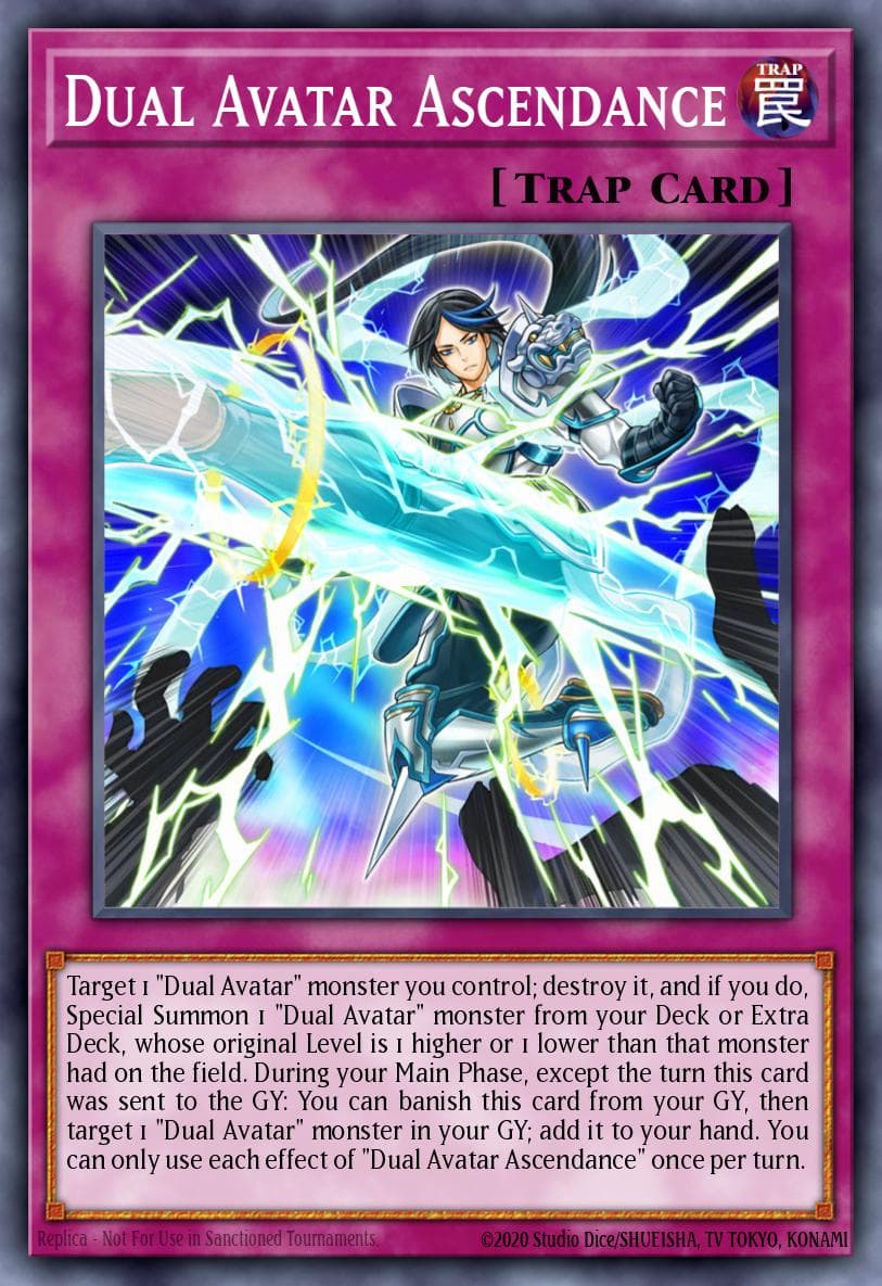 Dual Avatar Ascendance — Blazing Vortex Yu-Gi-Oh! card by Studio Dice/SHUEISHA, TV TOKYO, KONAMI