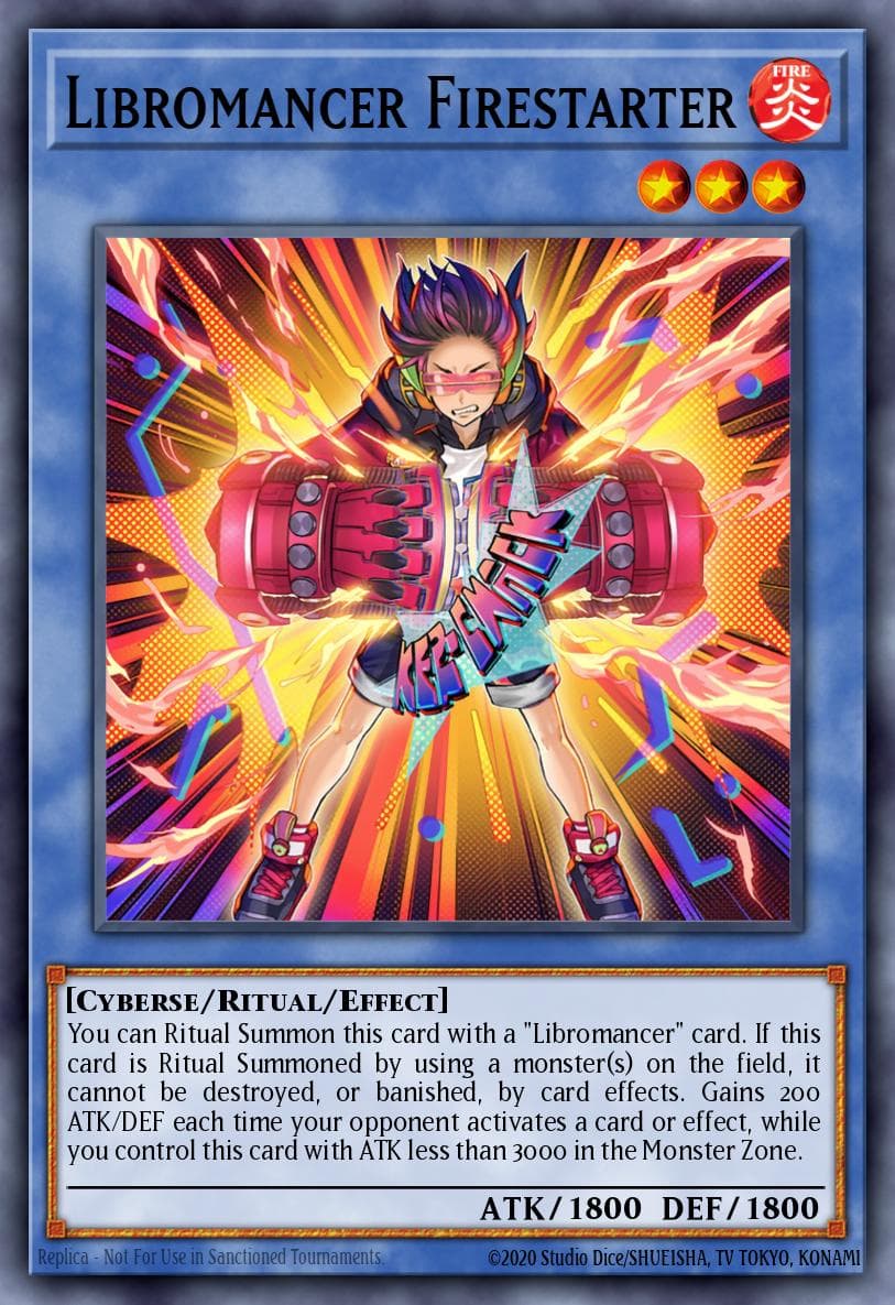 Libromancer Firestarter — Battle of Chaos Yu-Gi-Oh! card by Studio Dice