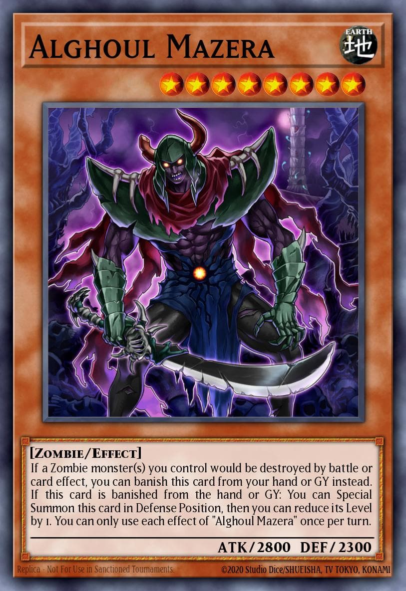 Alghoul Mazera — Dimension Force Yu-Gi-Oh! card by Studio Dice/SHUEISHA, TV TOKYO, KONAMI