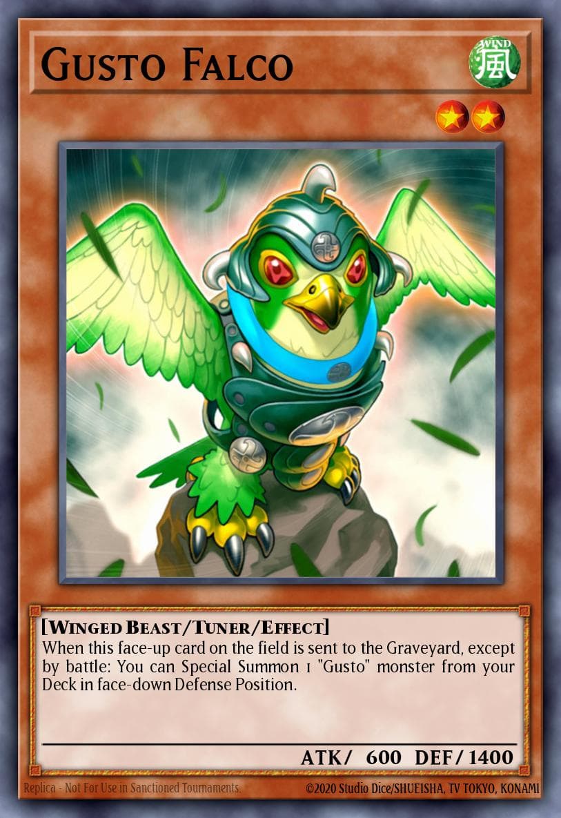 Gusto Falco — Duel Terminal 6 Yu-Gi-Oh! card by Akira Toriyama