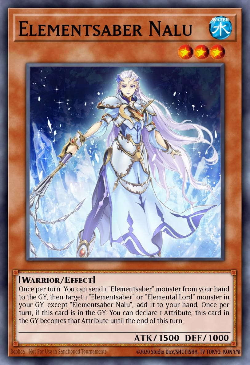 Elementsaber Nalu — Flames of Destruction Yu-Gi-Oh! card by KAZUKI TAKAHASHI