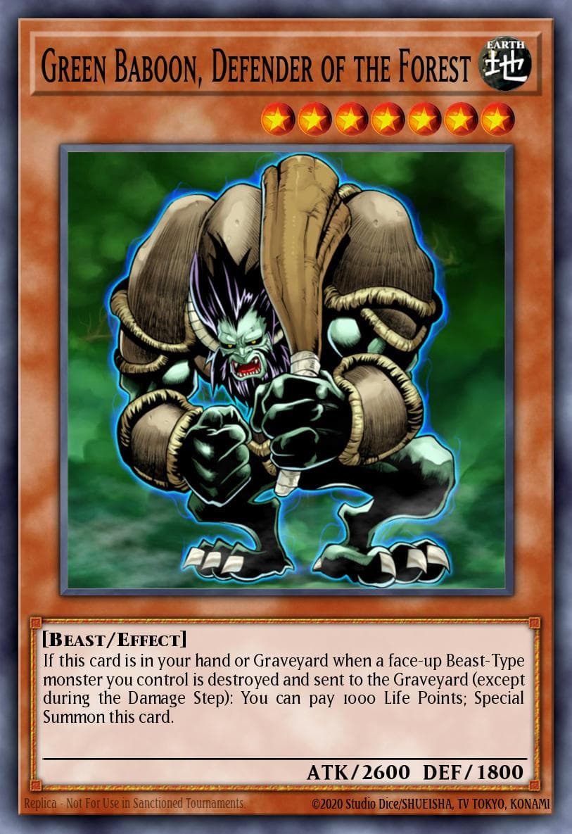 Green Baboon, Defender of the Forest — Yu-Gi-Oh! card