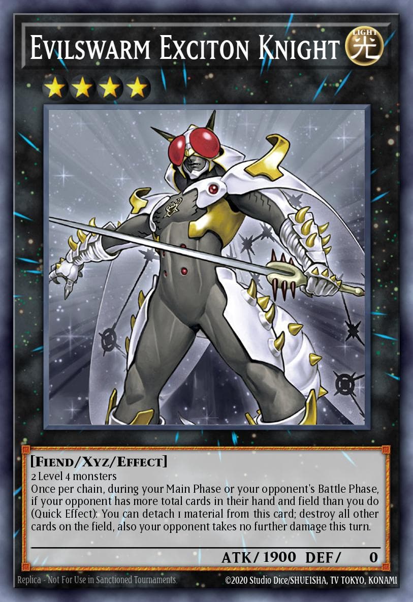 Evilswarm Exciton Knight — Legacy of the Valiant Yu-Gi-Oh! card by KAZUKI TAKAHASHI