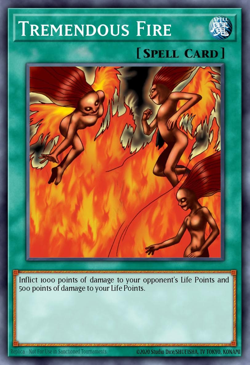 Tremendous Fire — Metal Raiders (Worldwide English) Yu-Gi-Oh! card by KAZUKI TAKAHASHI