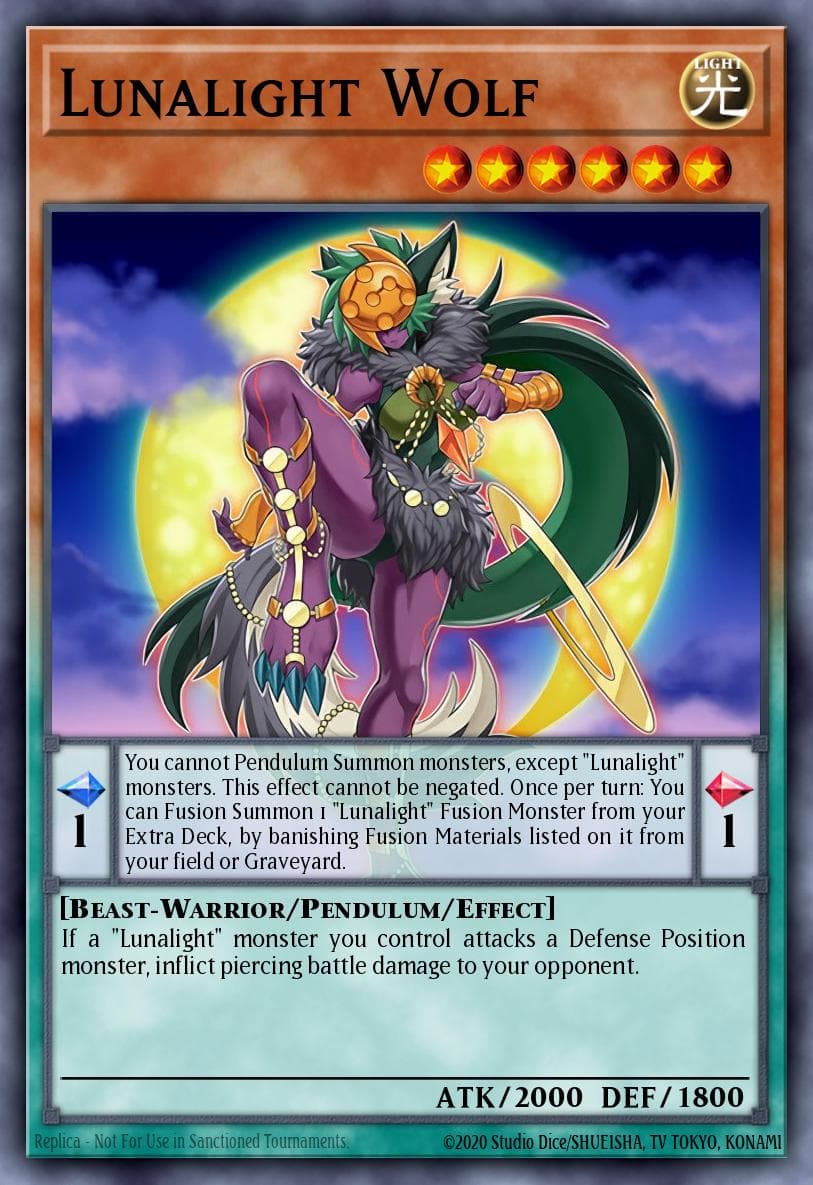 Lunalight Wolf — Shining Victories Yu-Gi-Oh! card by KAZUKI TAKAHASHI