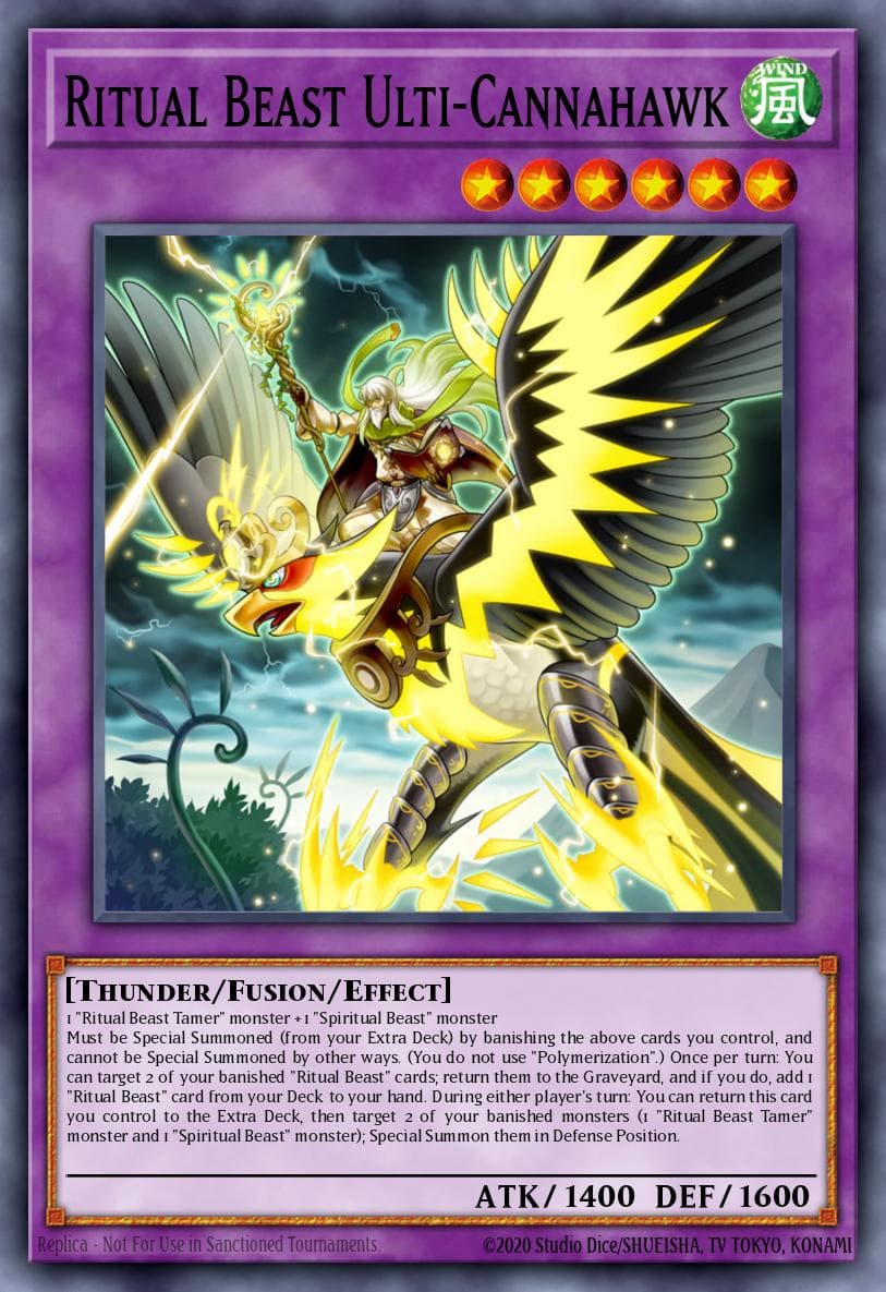 Ritual Beast Ulti-Cannahawk — The Secret Forces Yu-Gi-Oh! card by KAZUKI TAKAHASHI