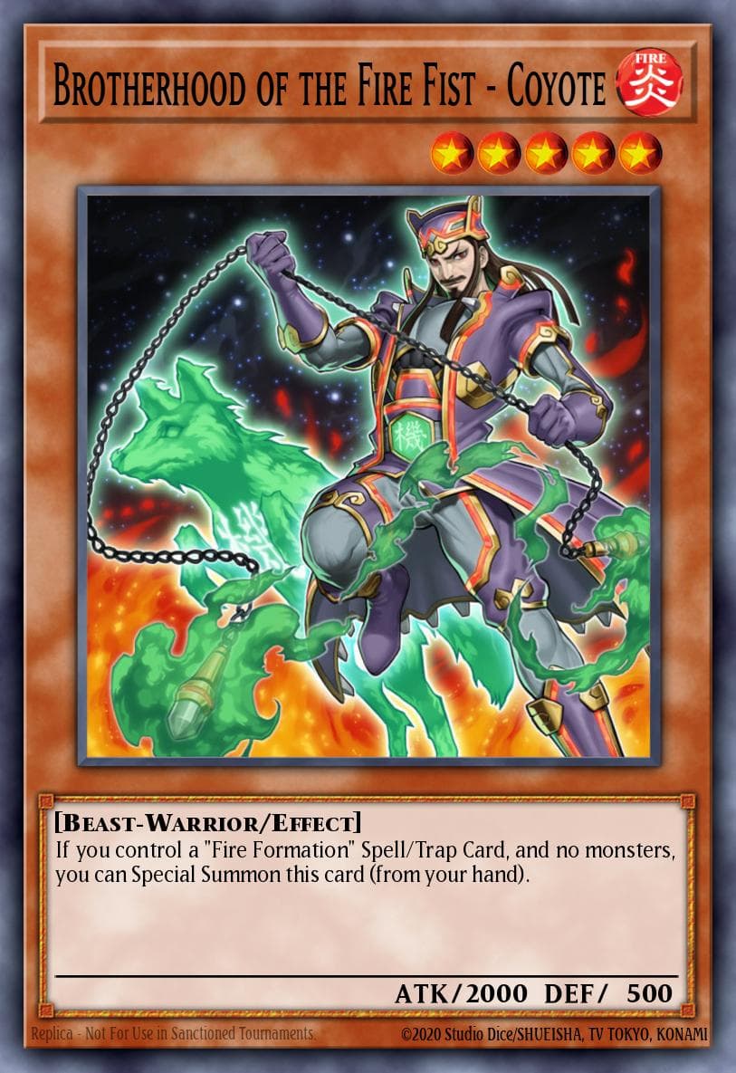 Brotherhood of the Fire Fist - Coyote — Lord of the Tachyon Galaxy Yu-Gi-Oh! card by TAKAHASHI