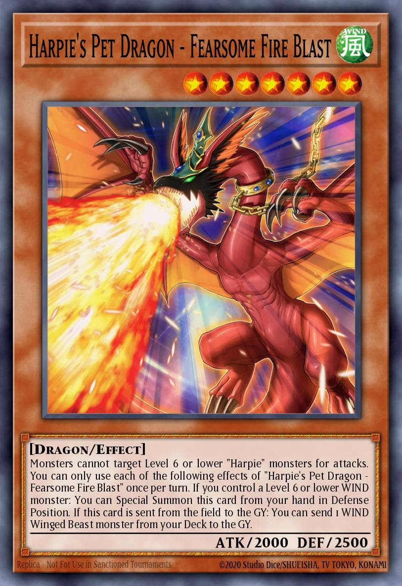 Harpie's Pet Dragon - Fearsome Fire Blast — Legendary Duelists: Season 3 Yu-Gi-Oh! card by Studio Dice