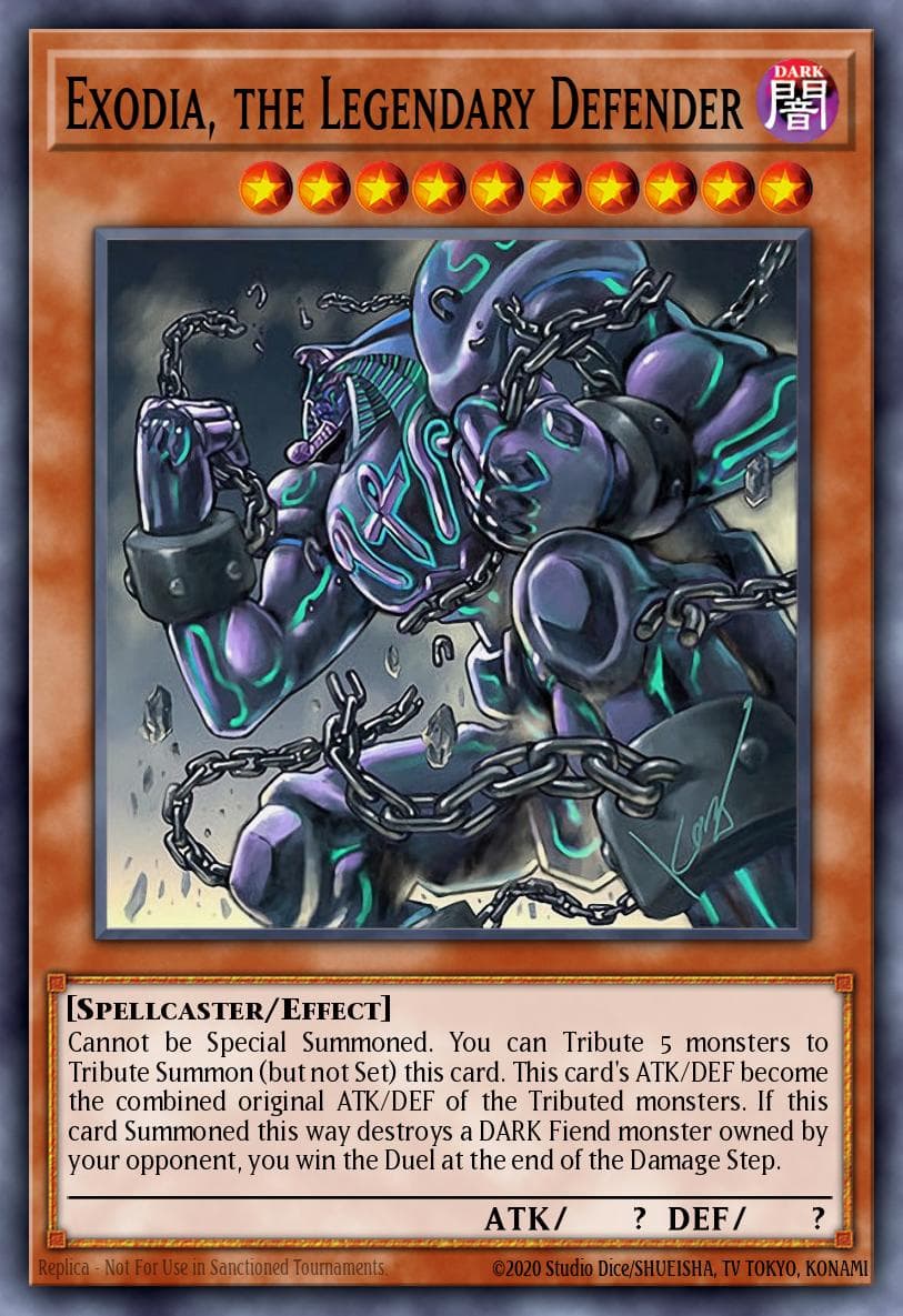 Exodia, the Legendary Defender — 2019 Gold Sarcophagus Tin Yu-Gi-Oh! card by KAZUKI TAKAHASHI