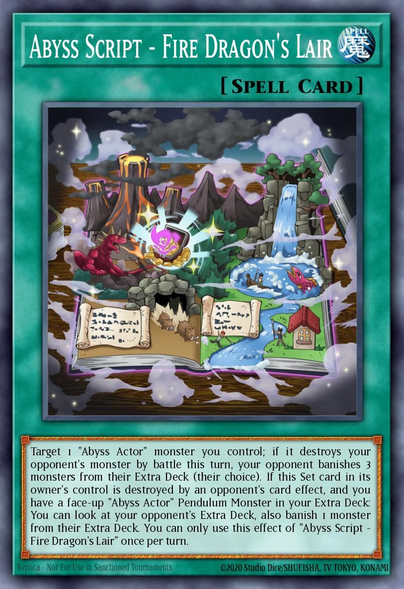 Abyss Script - Fire Dragon's Lair — Destiny Soldiers Yu-Gi-Oh! card by KAZUKI TAKAHASHI