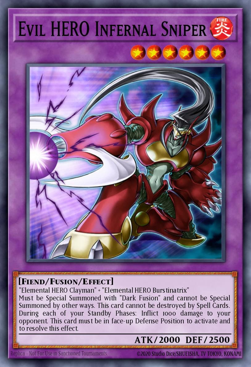 Evil Hero Infernal Sniper — Duelist Pack 6: Jaden Yuki 3 Yu-Gi-Oh! card by KAZUKI TAKAHASHI