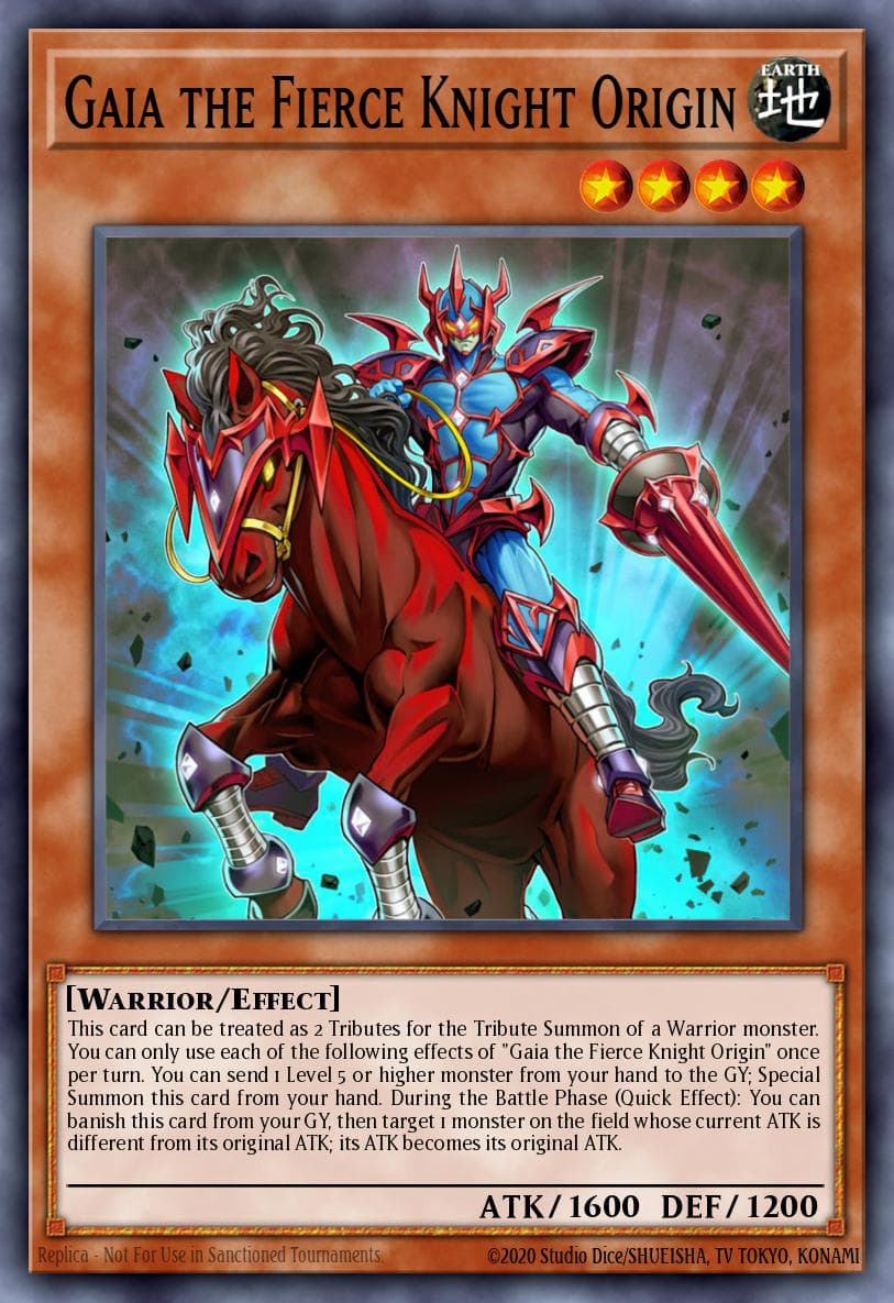 Gaia the Fierce Knight Origin — Rise of the Duelist Yu-Gi-Oh! card by Shueisha