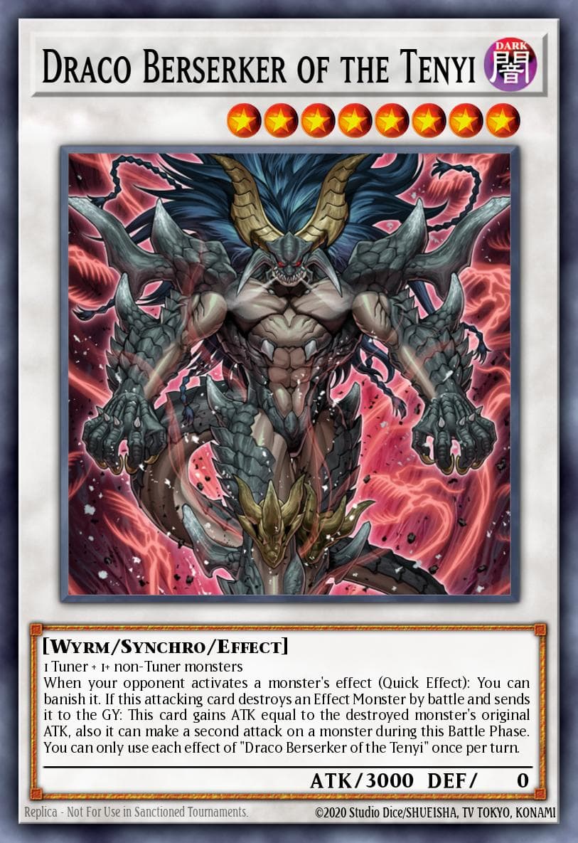 Draco Berserker of the Tenyi — Valiant Smashers Yu-Gi-Oh! card by Studio Dice/SHUEISHA, TV TOKYO, KONAMI