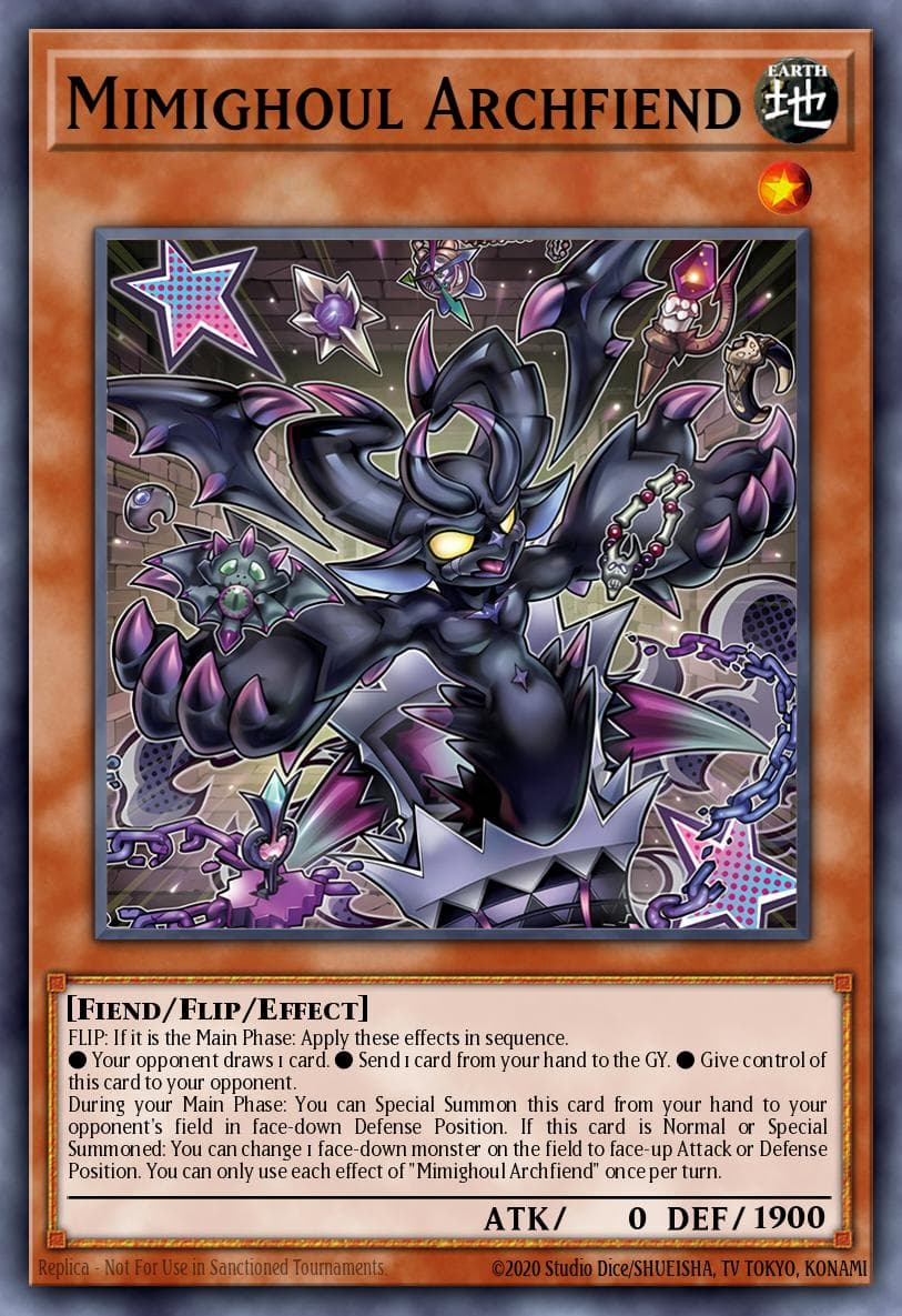 Mimighoul Archfiend — The Infinite Forbidden Yu-Gi-Oh! card by Studio Dice/SHUEISHA, TV TOKYO, KONAMI