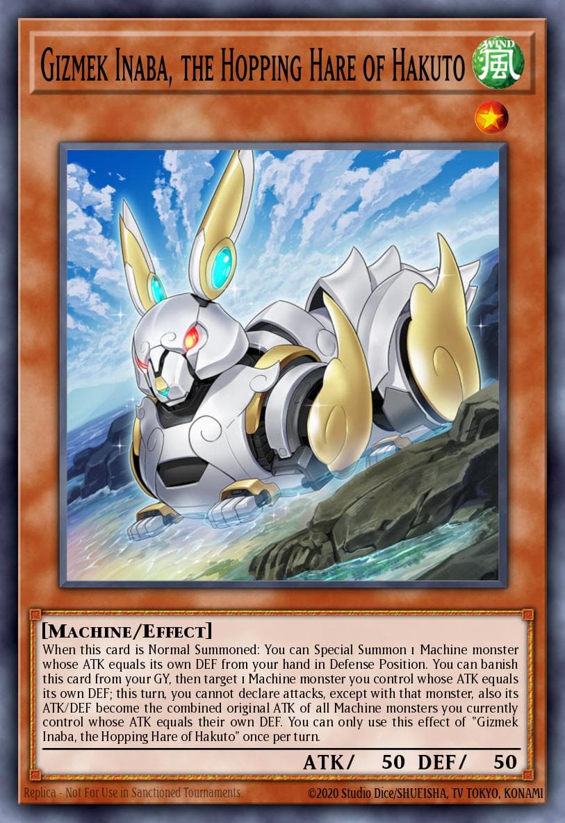 Gizmek Inaba, the Hopping Hare of Hakuto — Dawn of Majesty Yu-Gi-Oh! card by Studio Dice/SHUEISHA, TV TOKYO, KONAMI