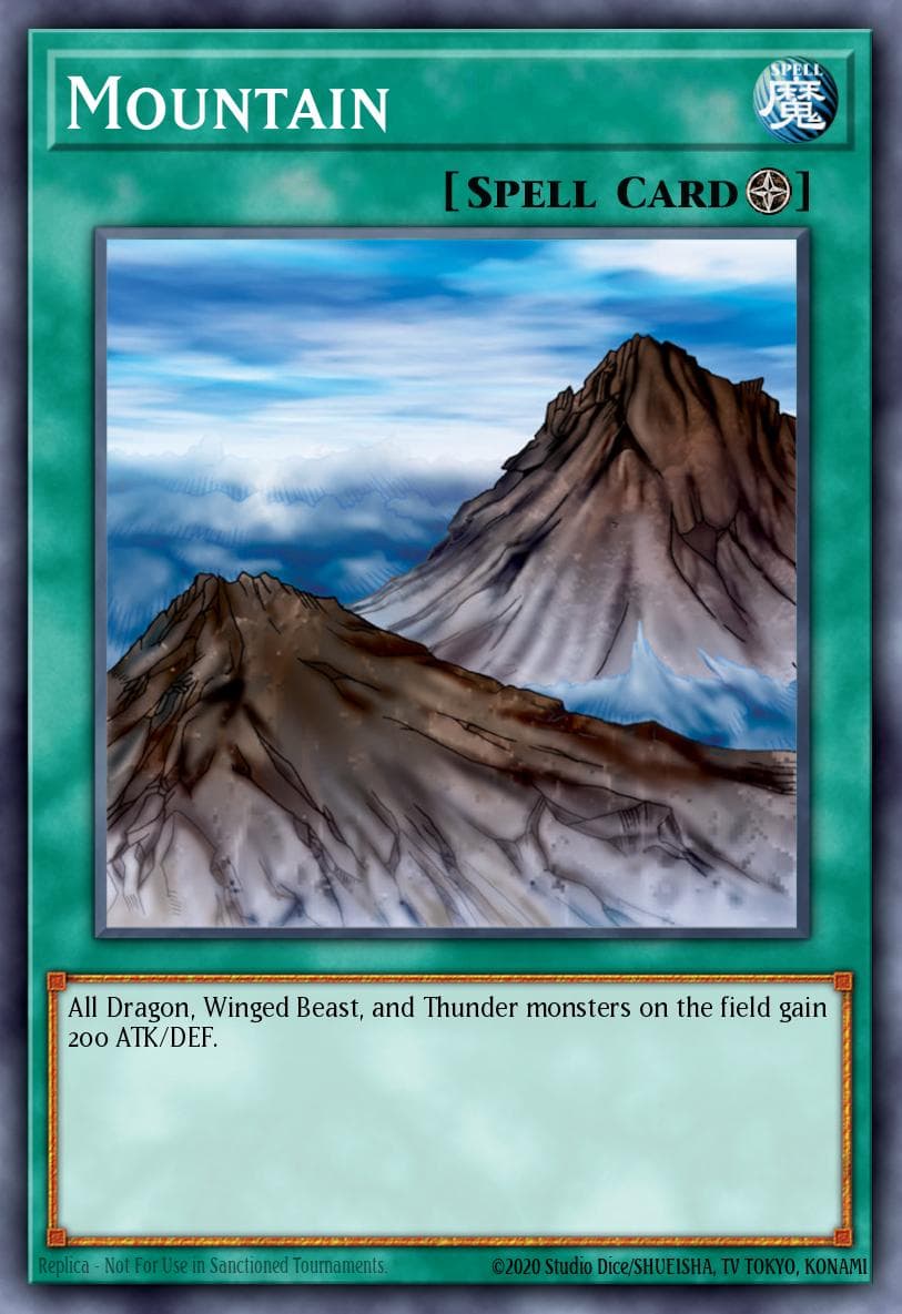 Mountain — The Legend of Blue Eyes White Dragon Yu-Gi-Oh! card by KAZUKI TAKAHASHI