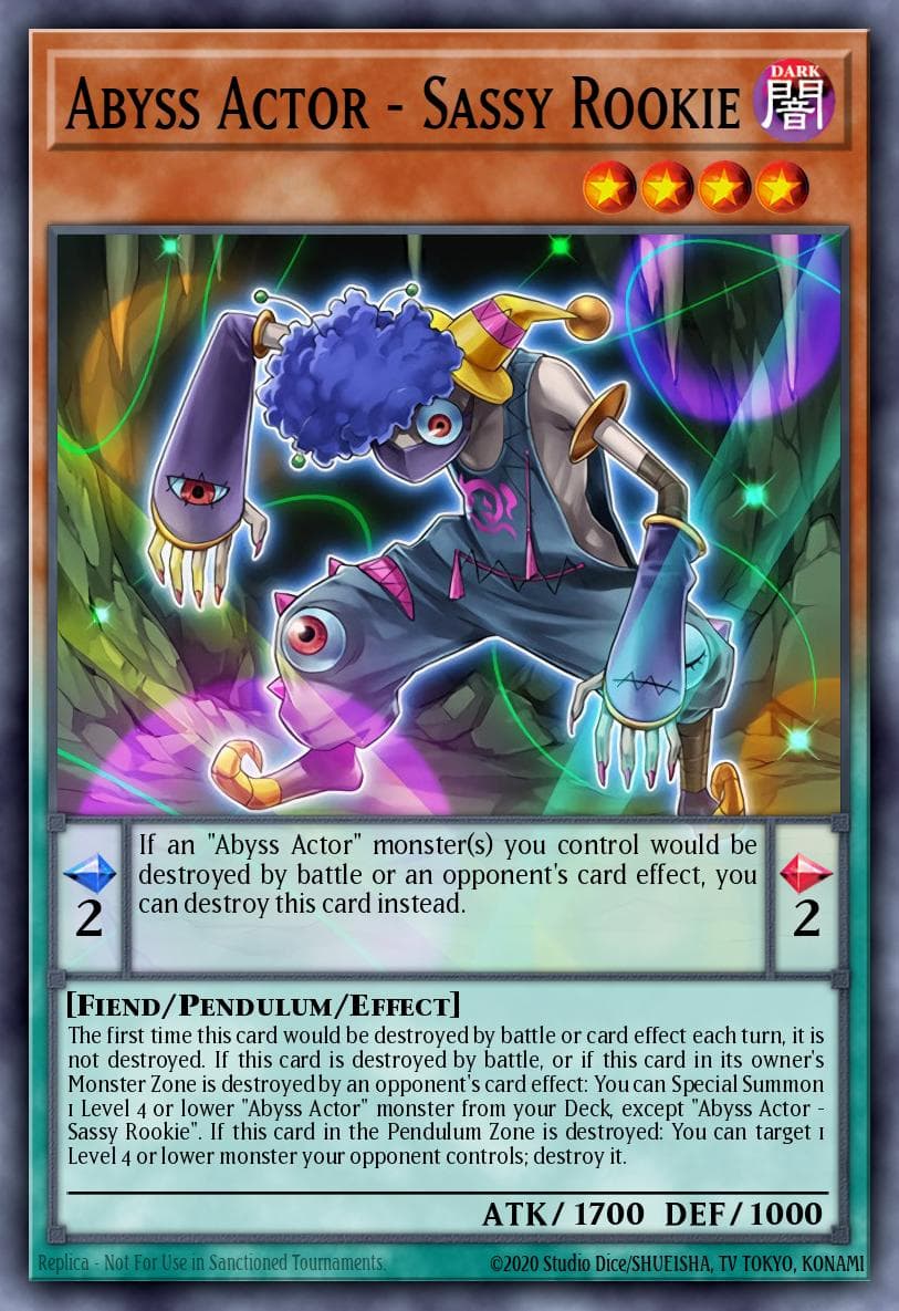 Abyss Actor - Sassy Rookie — Destiny Soldiers Yu-Gi-Oh! card by KAZUKI TAKAHASHI
