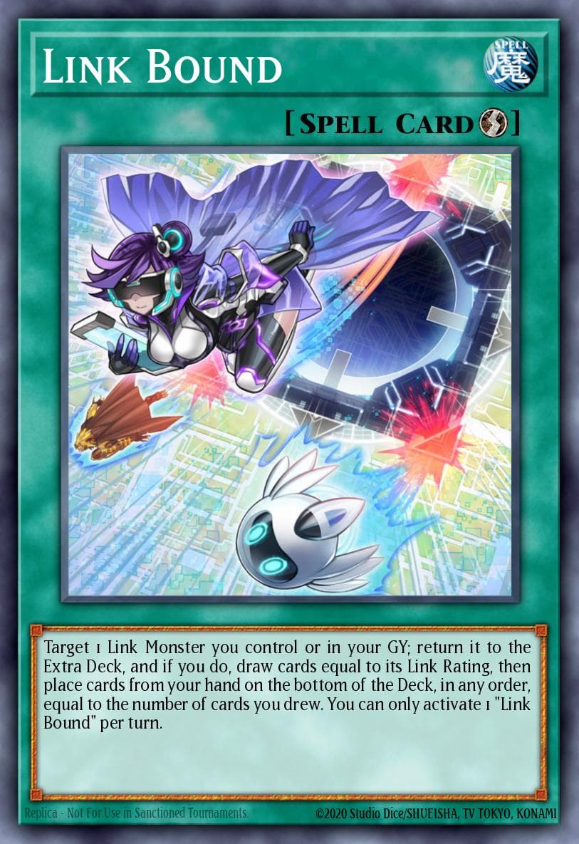 Link Bound — Flames of Destruction Yu-Gi-Oh! card by KAZUKI TAKAHASHI