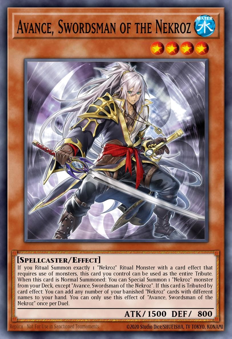 Avance, Swordsman of the Nekroz — Battles of Legend: Monster Mayhem Yu-Gi-Oh! card by TV TOKYO KONAMI