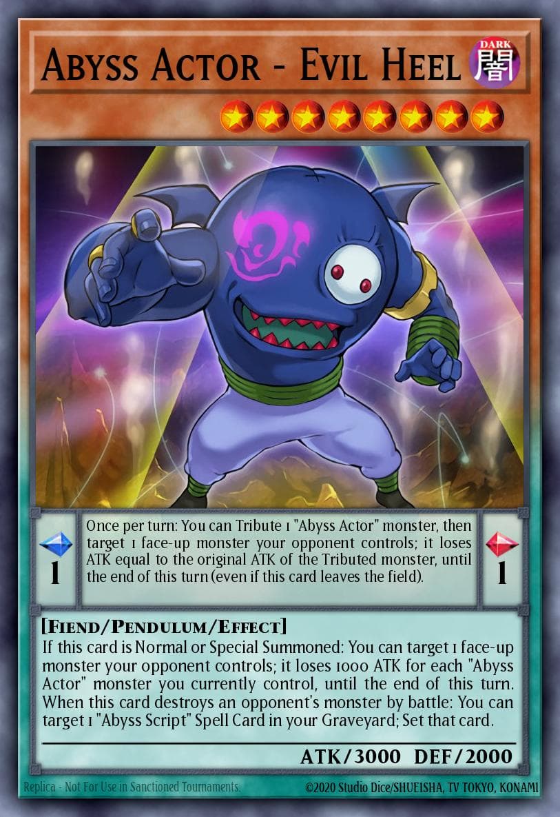 Abyss Actor - Evil Heel — Destiny Soldiers Yu-Gi-Oh! card by Tatsusuke KASAHARA